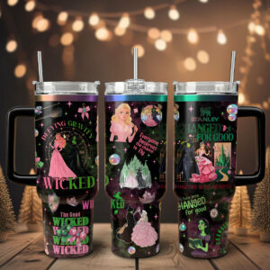 Wicked Movies Custom Stanley Quencher 40oz Stainless Steel Tumbler With Handle - Threewoofs