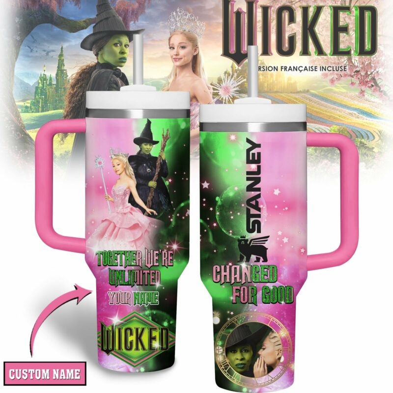 Wicked Movies Custom Stanley Quencher 40oz Stainless Steel Tumbler With Handle - Threewoofs