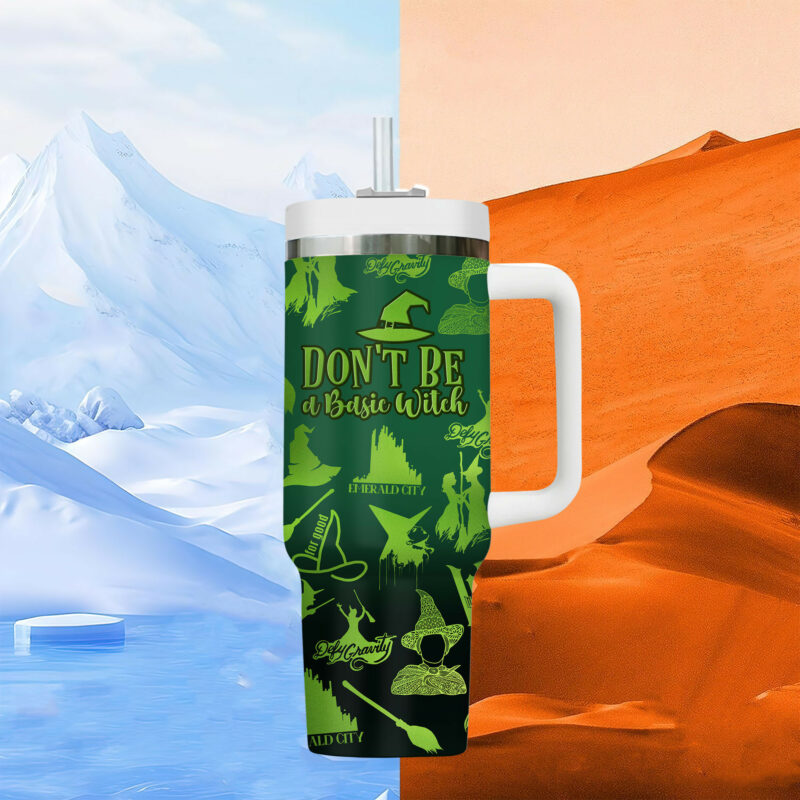 Wicked Movies Custom Stanley Quencher 40oz Stainless Steel Tumbler With Handle - Threewoofs - Image 7