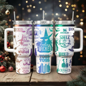 Wicked Movies Custom Stanley Quencher 40oz Stainless Steel Tumbler With Handle - Threewoofs
