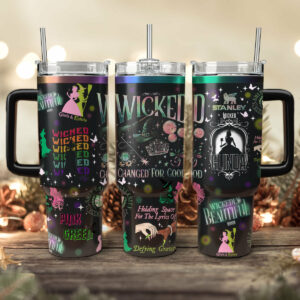 Wicked Movies Custom Stanley Quencher 40oz Stainless Steel Tumbler With Handle - Threewoofs