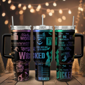 Wicked Movies Custom Stanley Quencher 40oz Stainless Steel Tumbler With Handle - Threewoofs