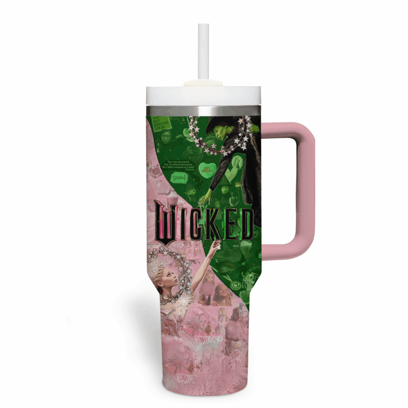 Wicked Movies Custom Stanley Quencher 40oz Stainless Steel Tumbler With Handle - Threewoofs - Image 3