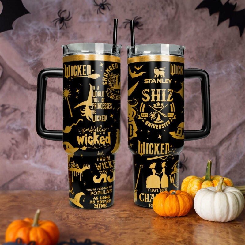 Wicked Movies Custom Stanley Quencher 40oz Stainless Steel Tumbler With Handle - Threewoofs - Image 2