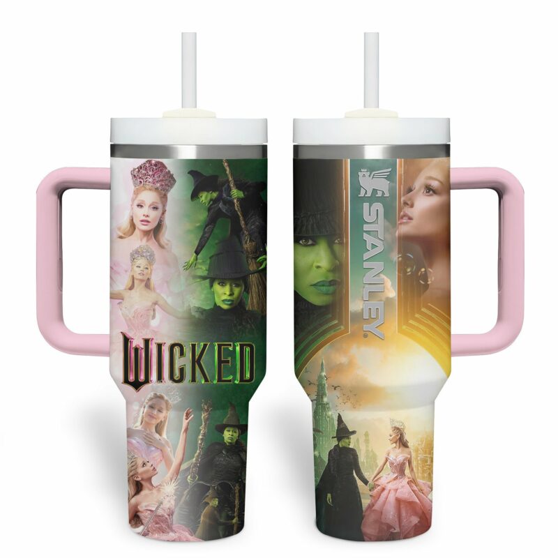 Wicked Movies Custom Stanley Quencher 40oz Stainless Steel Tumbler With Handle - Threewoofs - Image 2