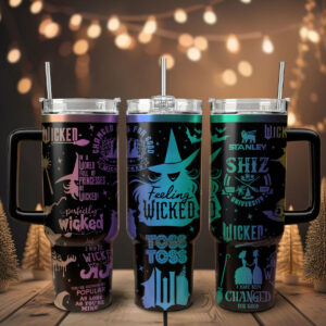 Wicked Movies Custom Stanley Quencher 40oz Stainless Steel Tumbler With Handle - Threewoofs