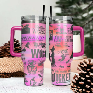 Wicked Movies Custom Stanley Quencher 40oz Stainless Steel Tumbler With Handle - Threewoofs