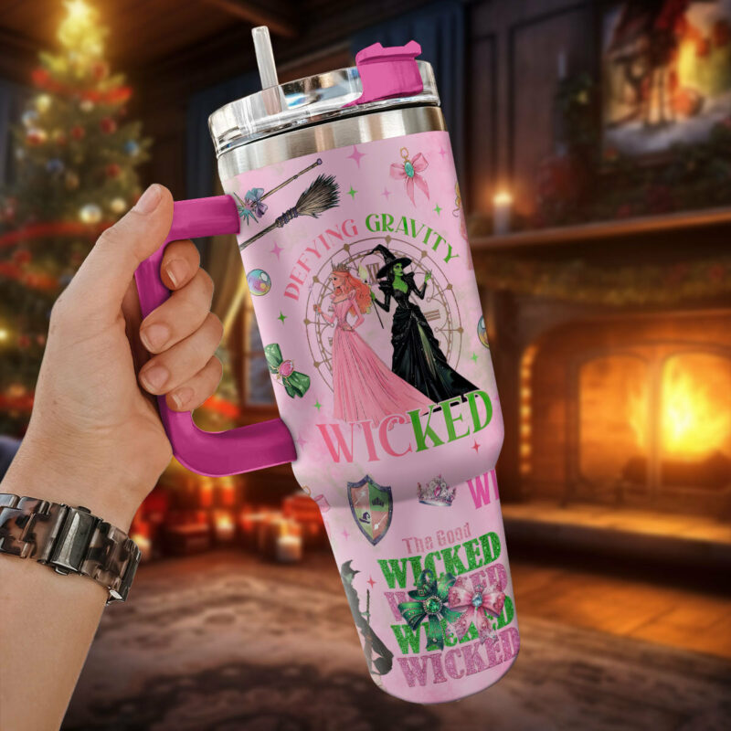 Wicked Movies Custom Stanley Quencher 40oz Stainless Steel Tumbler With Handle - Threewoofs - Image 2
