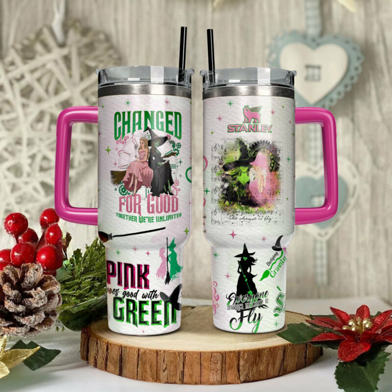 Wicked Movies Custom Stanley Quencher 40oz Stainless Steel Tumbler With Handle - Threewoofs - Image 2