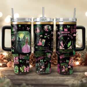 Wicked Movies Custom Stanley Quencher 40oz Stainless Steel Tumbler With Handle - Threewoofs