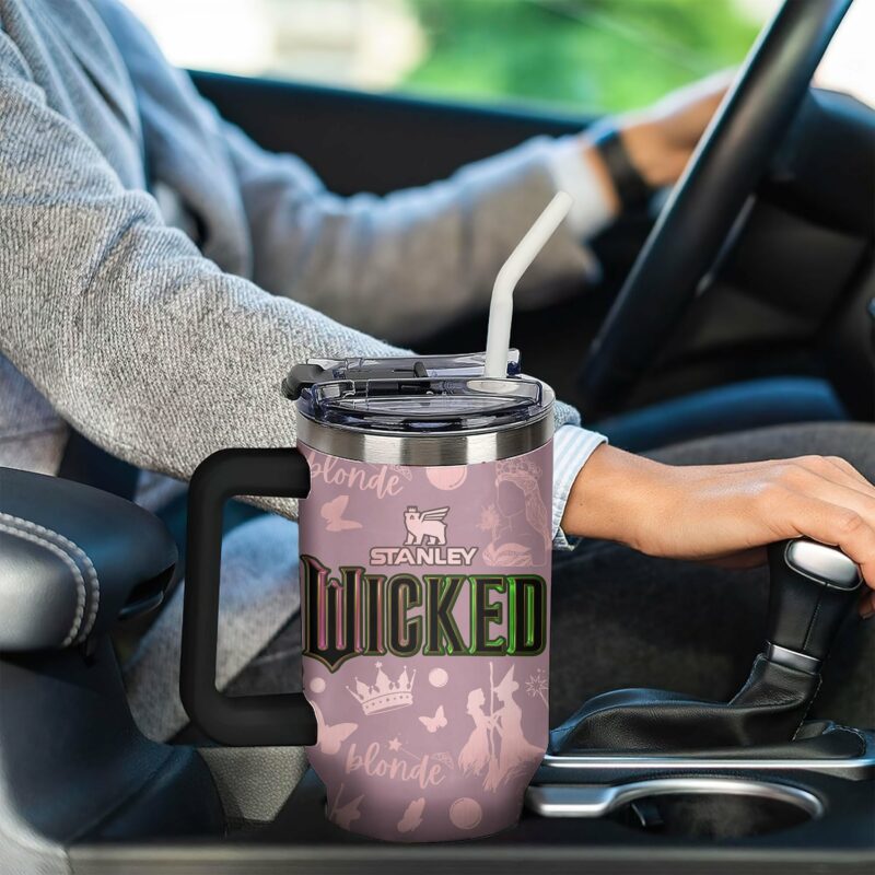 Wicked Movies Custom Stanley Quencher 40oz Stainless Steel Tumbler With Handle - Threewoofs - Image 5