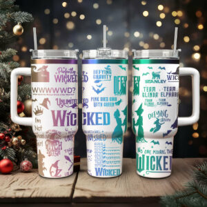 Wicked Movies Custom Stanley Quencher 40oz Stainless Steel Tumbler With Handle - Threewoofs