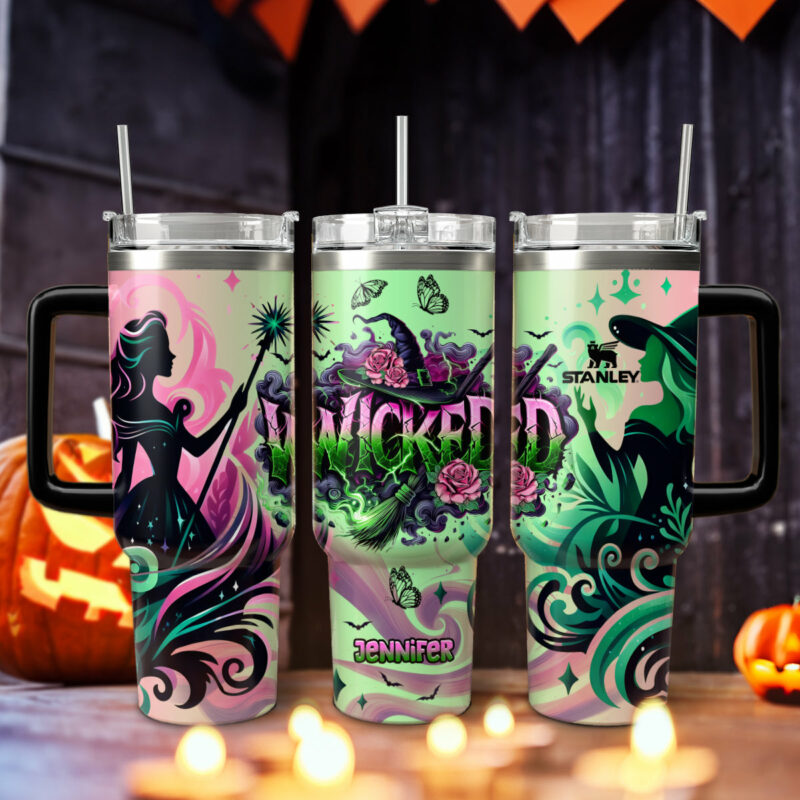 Wicked Movies Custom Stanley Quencher 40oz Stainless Steel Tumbler With Handle - Threewoofs