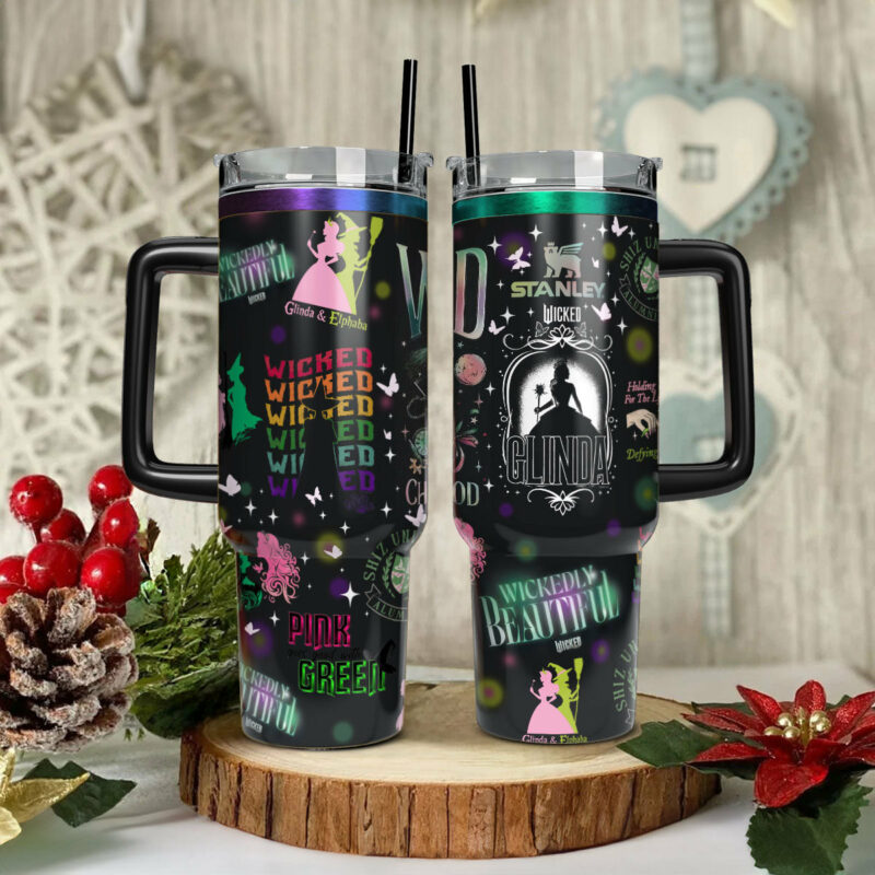 Wicked Movies Custom Stanley Quencher 40oz Stainless Steel Tumbler With Handle - Threewoofs - Image 2