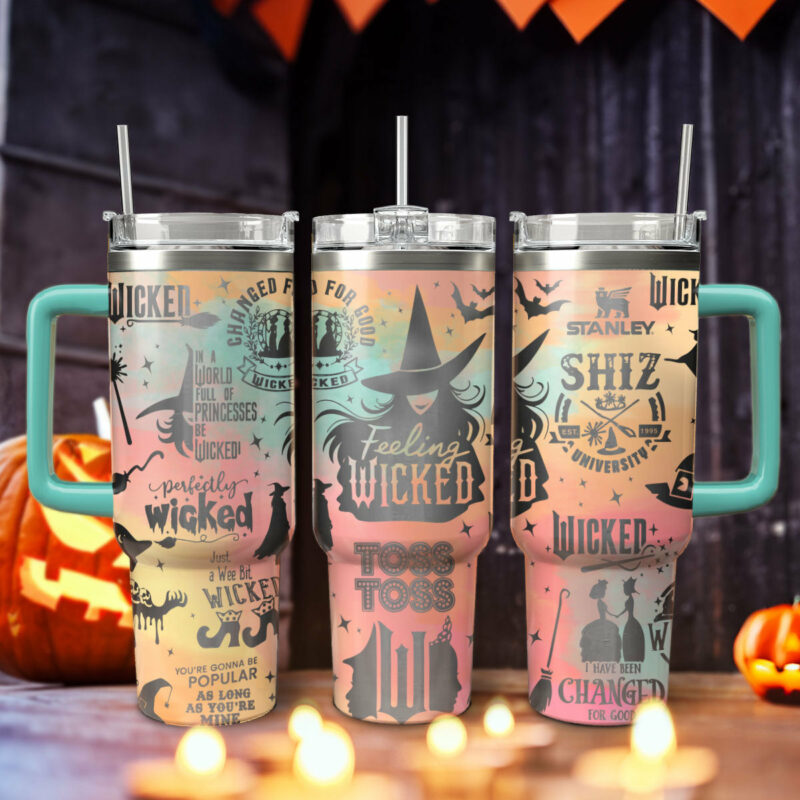 Wicked Movies Custom Stanley Quencher 40oz Stainless Steel Tumbler With Handle - Threewoofs