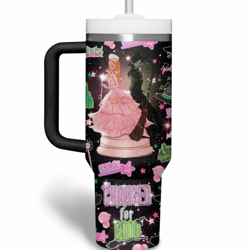 Wicked Movies Custom Stanley Quencher 40oz Stainless Steel Tumbler With Handle - Threewoofs - Image 3