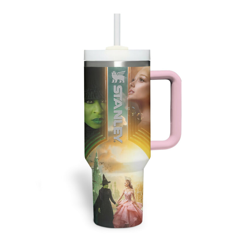 Wicked Movies Custom Stanley Quencher 40oz Stainless Steel Tumbler With Handle - Threewoofs - Image 4