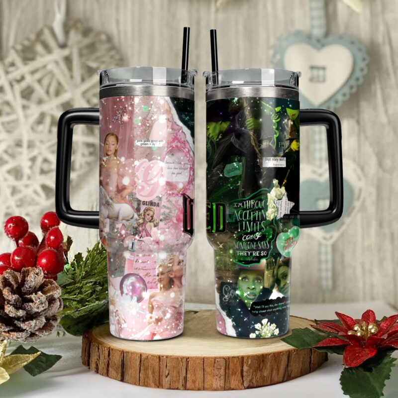 Wicked Movies Custom Stanley Quencher 40oz Stainless Steel Tumbler With Handle - Threewoofs - Image 2