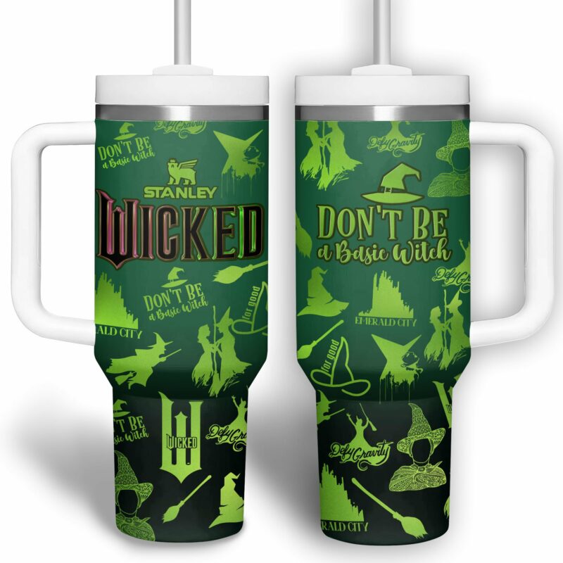 Wicked Movies Custom Stanley Quencher 40oz Stainless Steel Tumbler With Handle - Threewoofs - Image 2