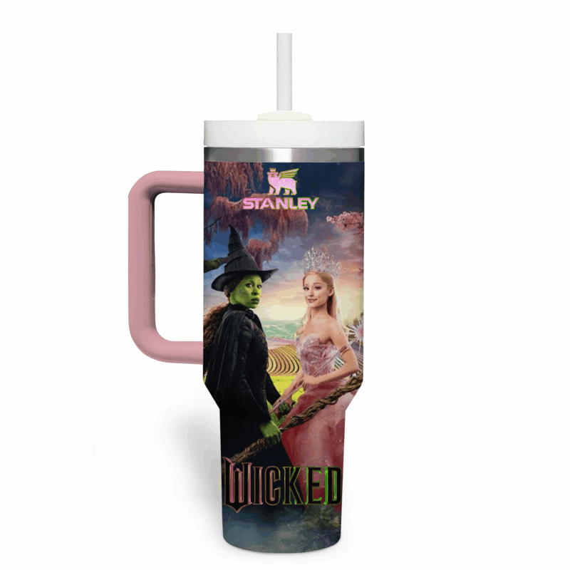 Wicked Movies Custom Stanley Quencher 40oz Stainless Steel Tumbler With Handle - Threewoofs - Image 2