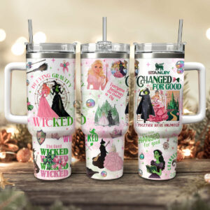 Wicked Movies Custom Stanley Quencher 40oz Stainless Steel Tumbler With Handle - Threewoofs