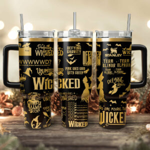 Wicked Movies Custom Stanley Quencher 40oz Stainless Steel Tumbler With Handle - Threewoofs