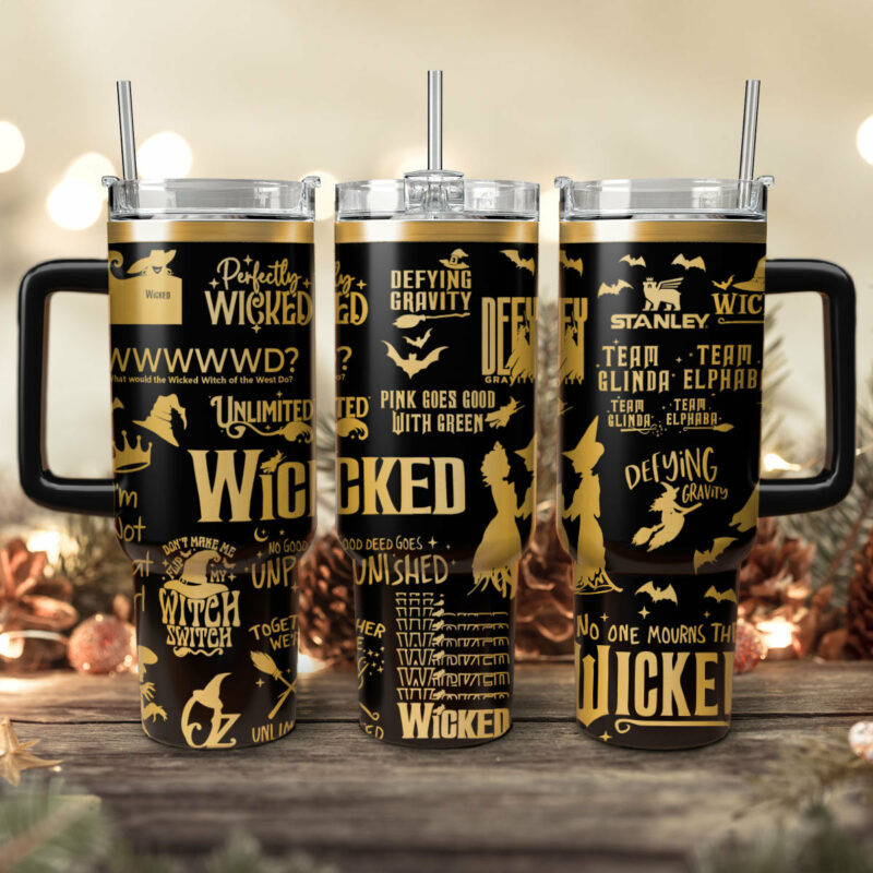 Wicked Movies Custom Stanley Quencher 40oz Stainless Steel Tumbler With Handle - Threewoofs
