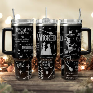 Wicked Movies Custom Stanley Quencher 40oz Stainless Steel Tumbler With Handle - Threewoofs