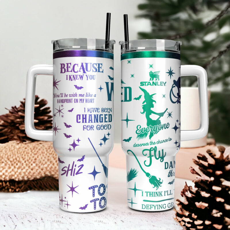 Wicked Movies Custom Stanley Quencher 40oz Stainless Steel Tumbler With Handle - Threewoofs - Image 2