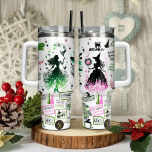 Wicked Movies Custom Stanley Quencher 40oz Stainless Steel Tumbler With Handle - Threewoofs