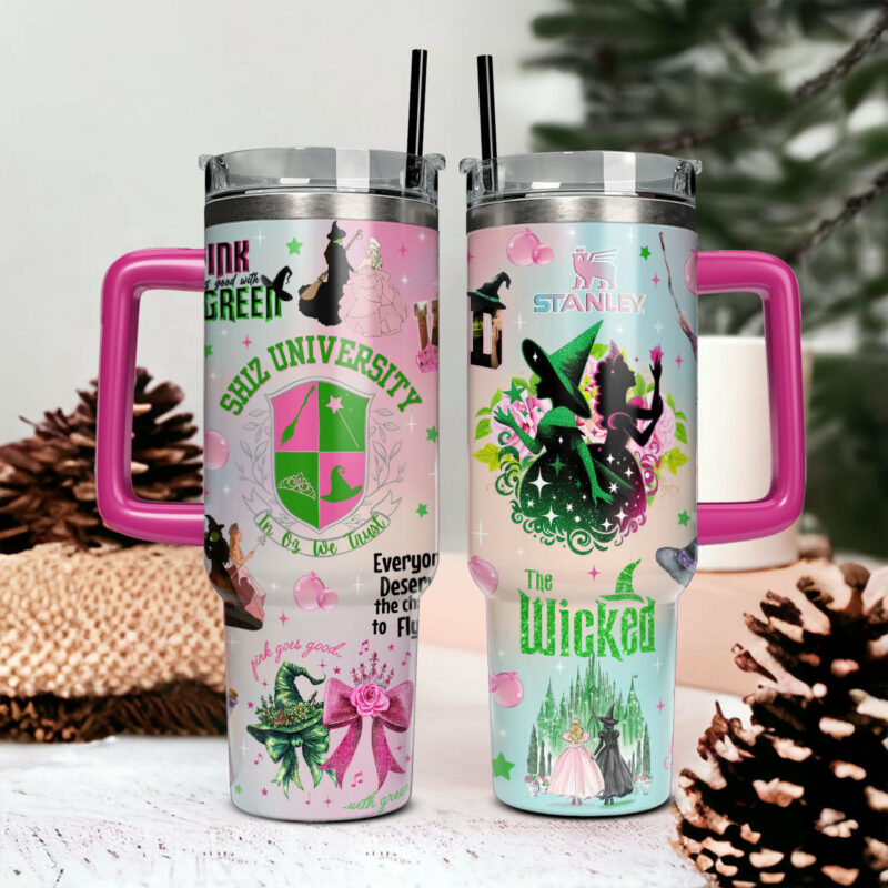 Wicked Movies Custom Stanley Quencher 40oz Stainless Steel Tumbler With Handle - Threewoofs - Image 2