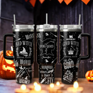 Wicked Movies Custom Stanley Quencher 40oz Stainless Steel Tumbler With Handle - Threewoofs