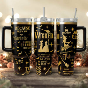 Wicked Movies Custom Stanley Quencher 40oz Stainless Steel Tumbler With Handle - Threewoofs