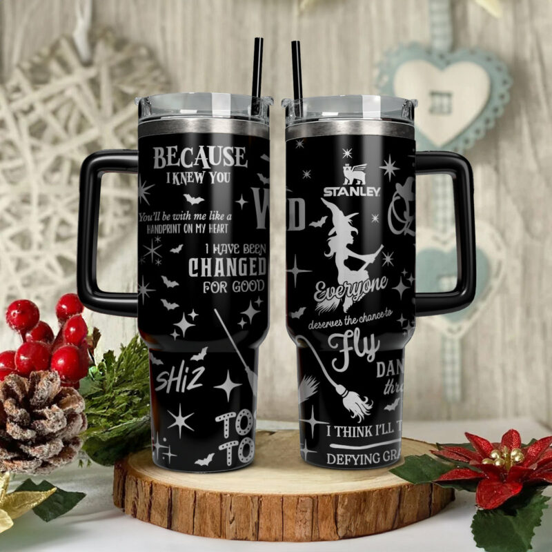 Wicked Movies Custom Stanley Quencher 40oz Stainless Steel Tumbler With Handle - Threewoofs - Image 2