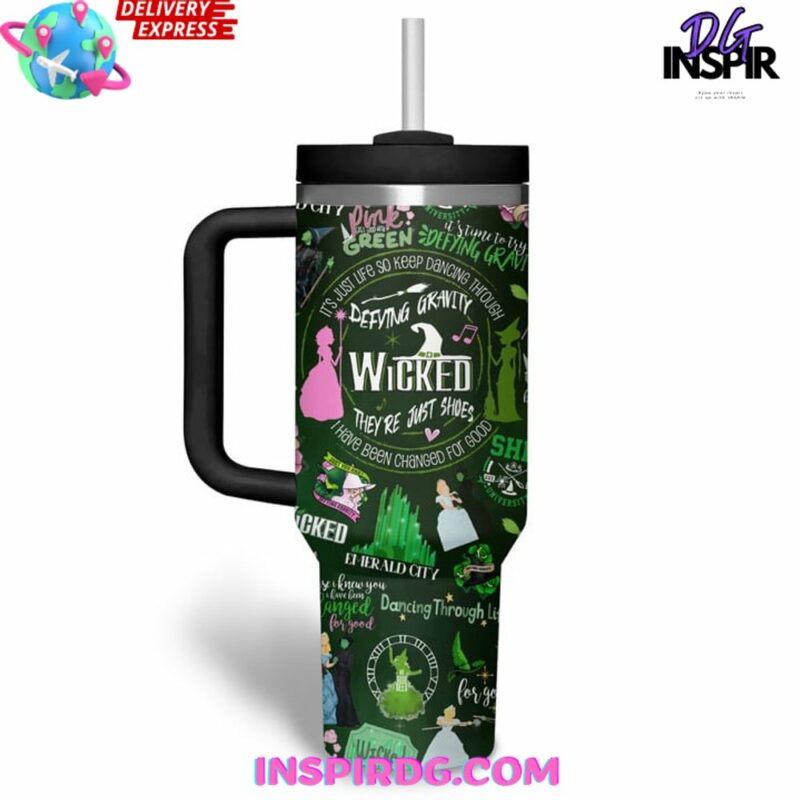 Wicked The Musical Custom Stanley Quencher 40oz Stainless Steel Tumbler - Threewoofs - Image 2