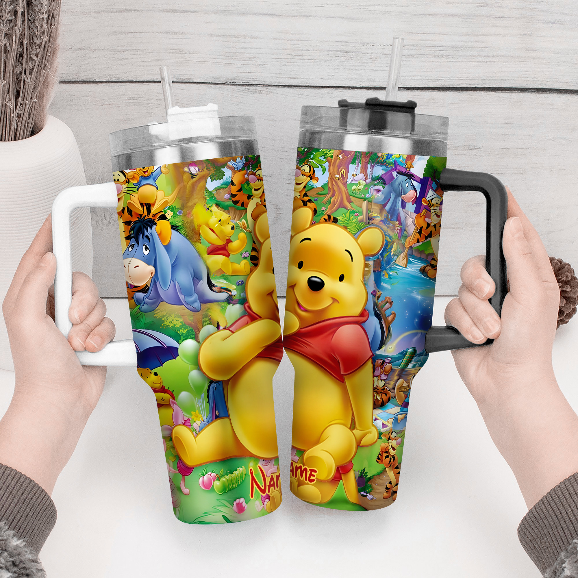 Personalized Winnie the Pooh Tumbler - Cute & Colorful Insulated Drinkware - Image 3