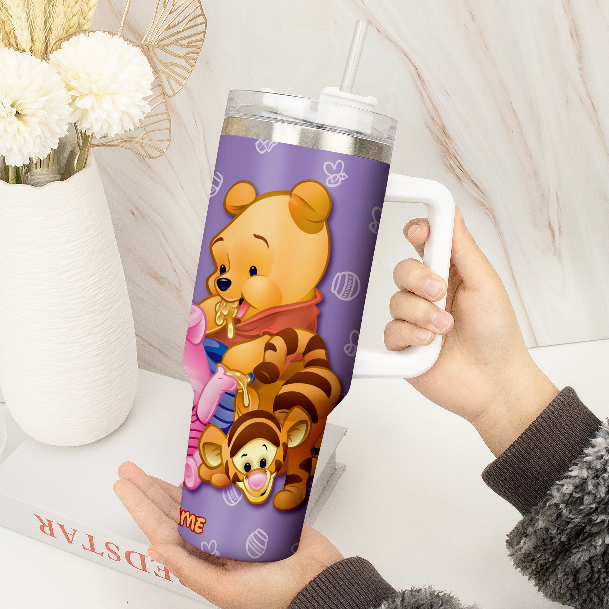 Cute Cartoon Character Tumbler with Straw - Personalized Gift for Kids - Image 3