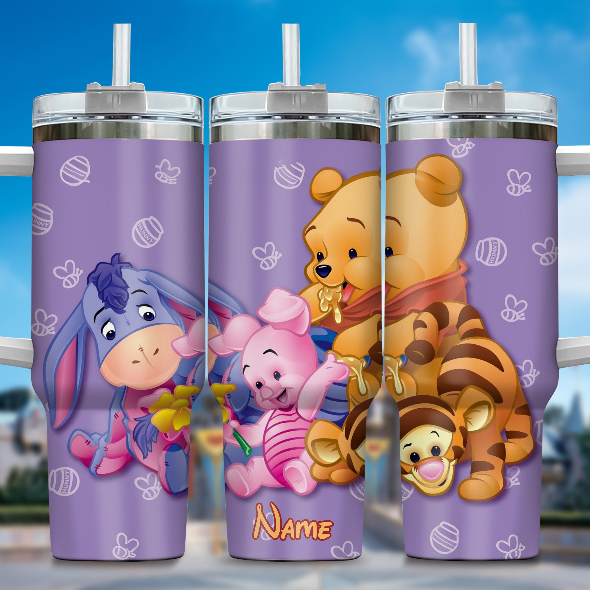 Cute Cartoon Character Tumbler with Straw - Personalized Gift for Kids