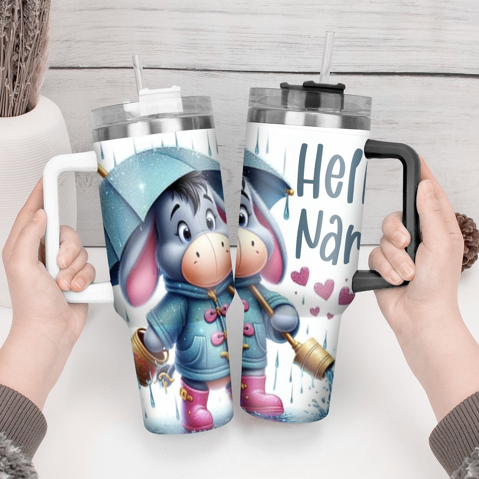 Customizable Cute Donkey Tumbler with Straw - Personalized Gift for Kids & Adults - Image 3