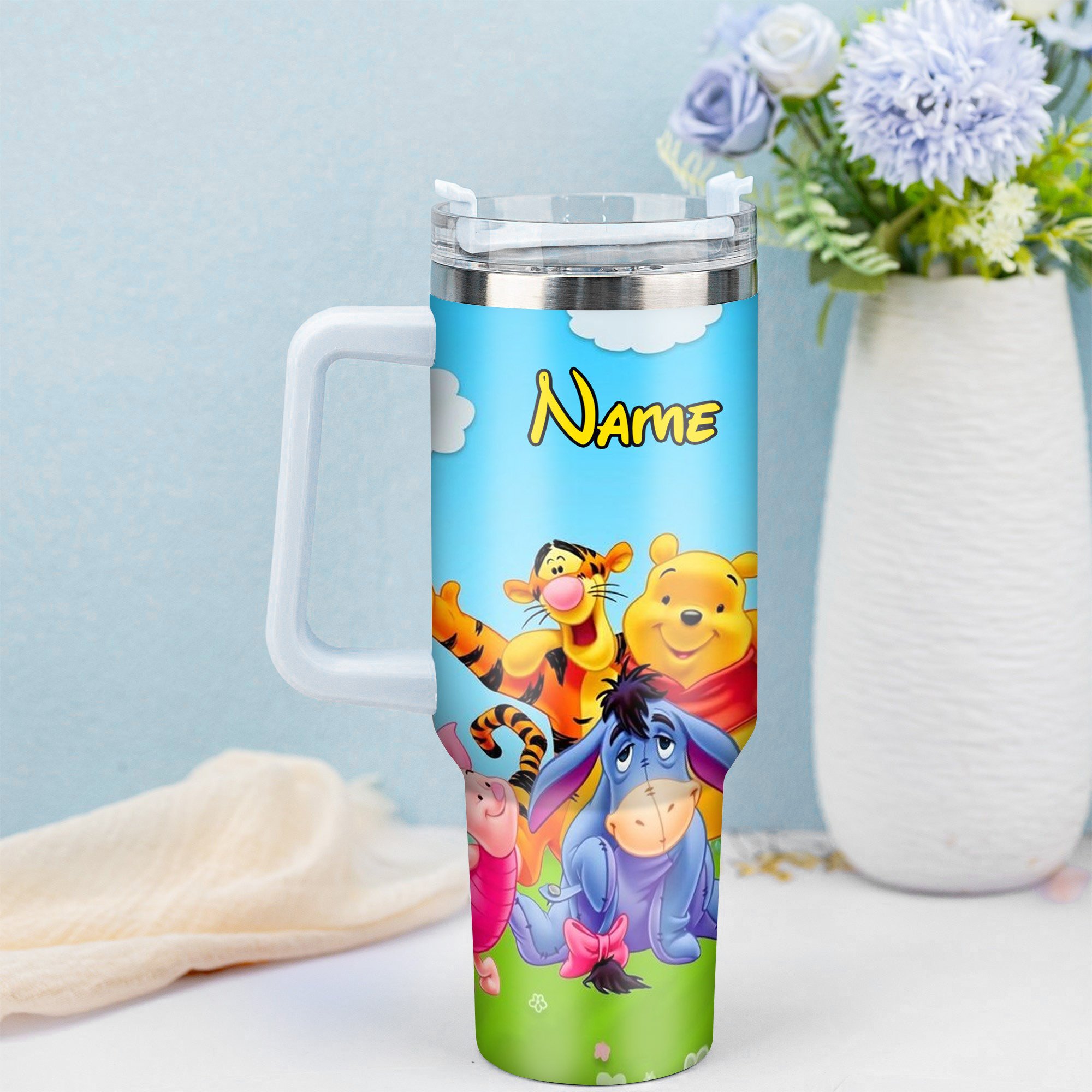 Personalized Cartoon Character Tumbler - Custom Name Insulated Cup - Image 2