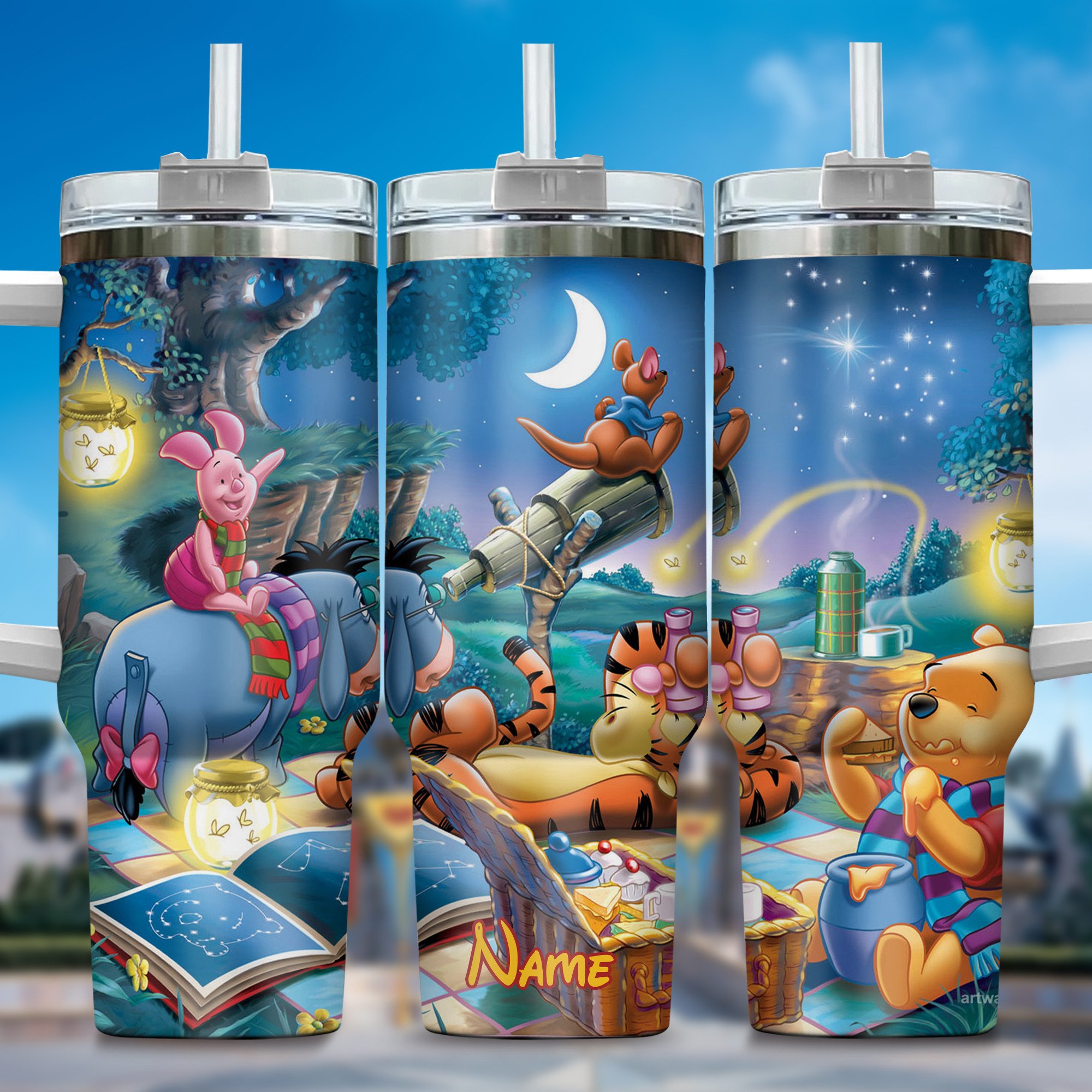 Enchanting Night Sky Tumbler - Personalized Adventure Design