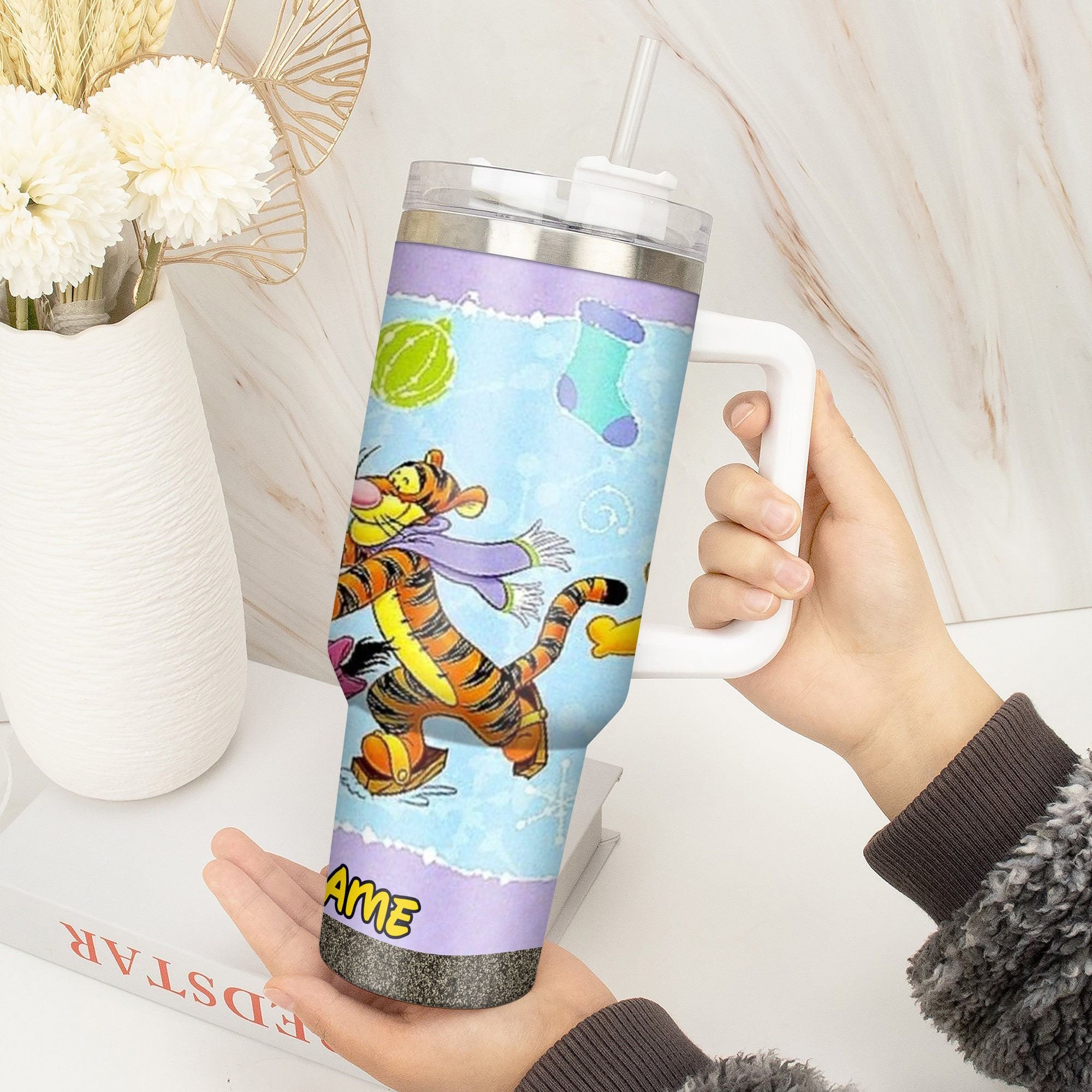 Personalized Cartoon Characters Insulated Tumbler with Straw - Fun & Stylish - Image 3