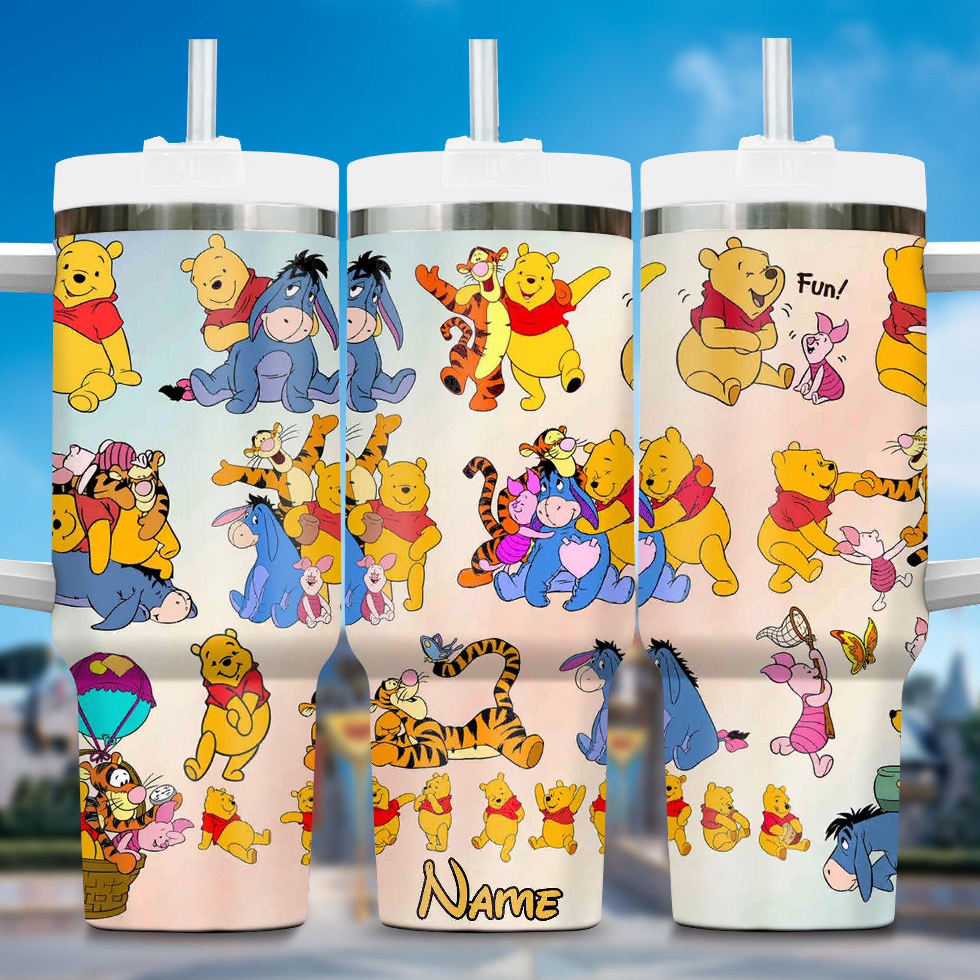 Personalized Cute Cartoon Characters Tumbler with Straw - Perfect Gift for Fans