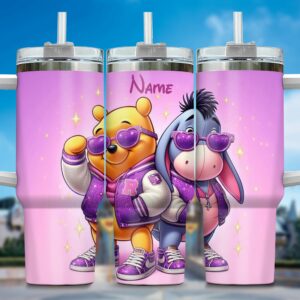 Cute Cartoon Character Tumbler with Straw - Personalized Design