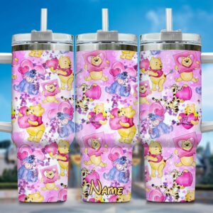 Cute Cartoon Character Personalized Tumbler - Valentine's Edition