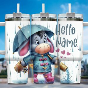 Customizable Cute Donkey Tumbler with Straw - Personalized Gift for Kids & Adults