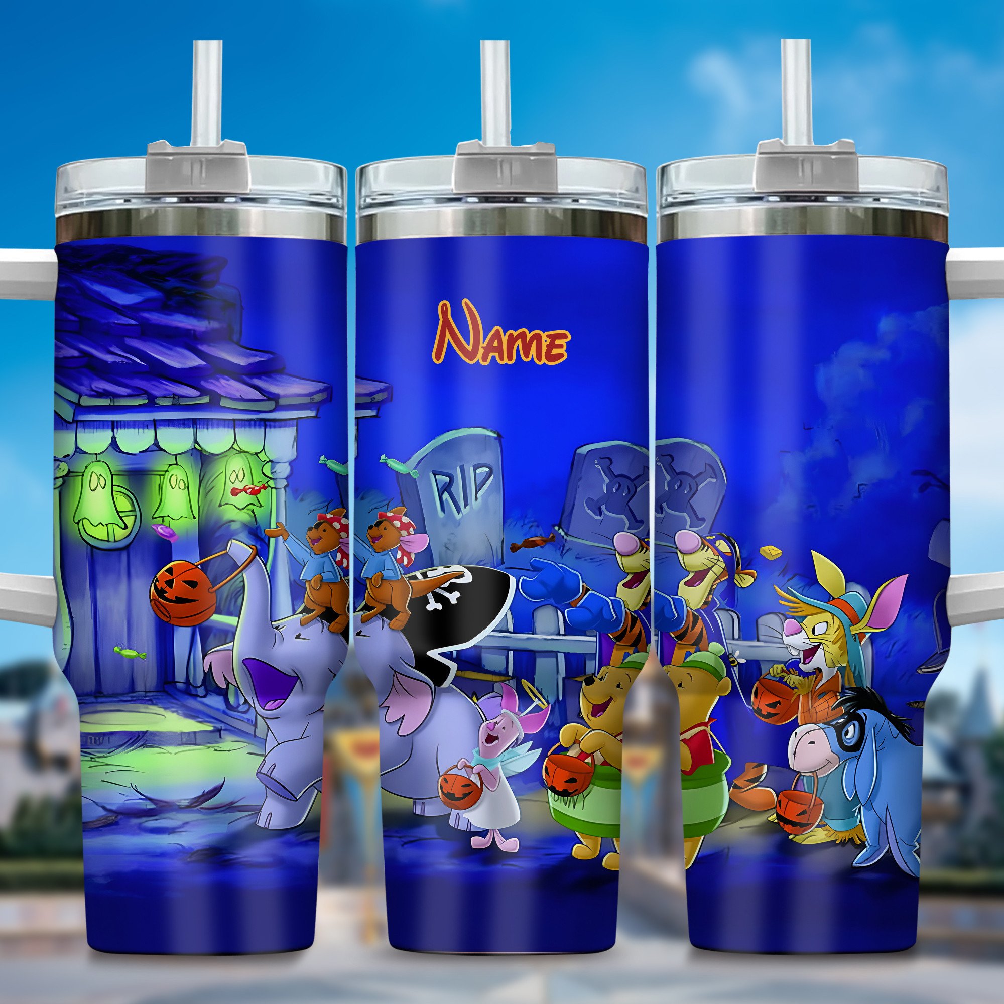Personalized Halloween Adventure Tumbler - Custom Name Design