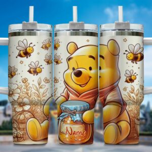 Custom Honey Bear Tumbler with Straw - Personalized Gift for Kids & Adults