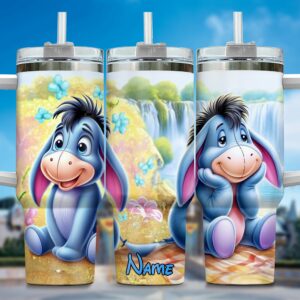 Personalized Cute Donkey Tumbler – Adorable Cartoon Design with Straw