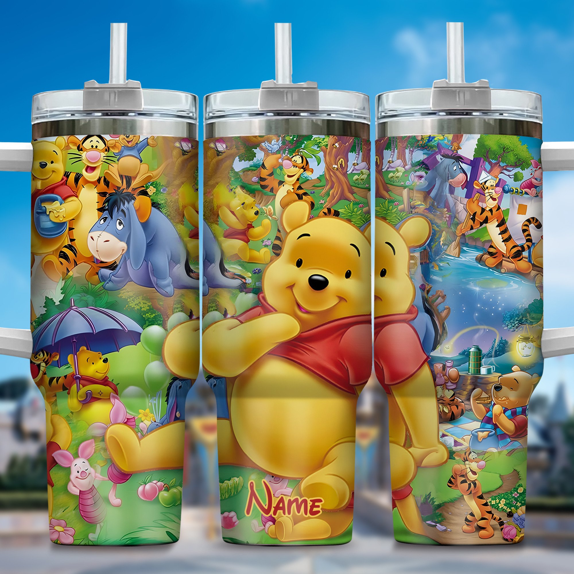 Personalized Winnie the Pooh Tumbler - Cute & Colorful Insulated Drinkware